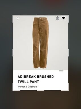 adidas Wide-Leg Corduroy Pants in Caramel Brown